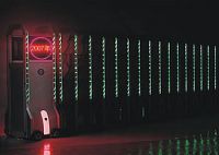 Автоматические раздвижные ворота со светодиодной подсветкой